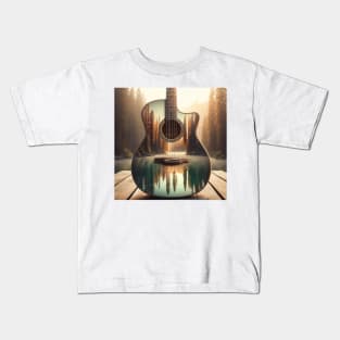 Tree Reflection in Nature Guitar Kids T-Shirt